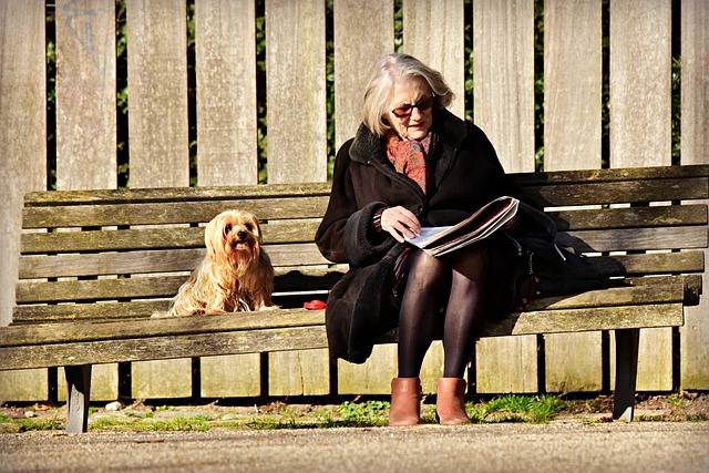 Senior woman with her dog.